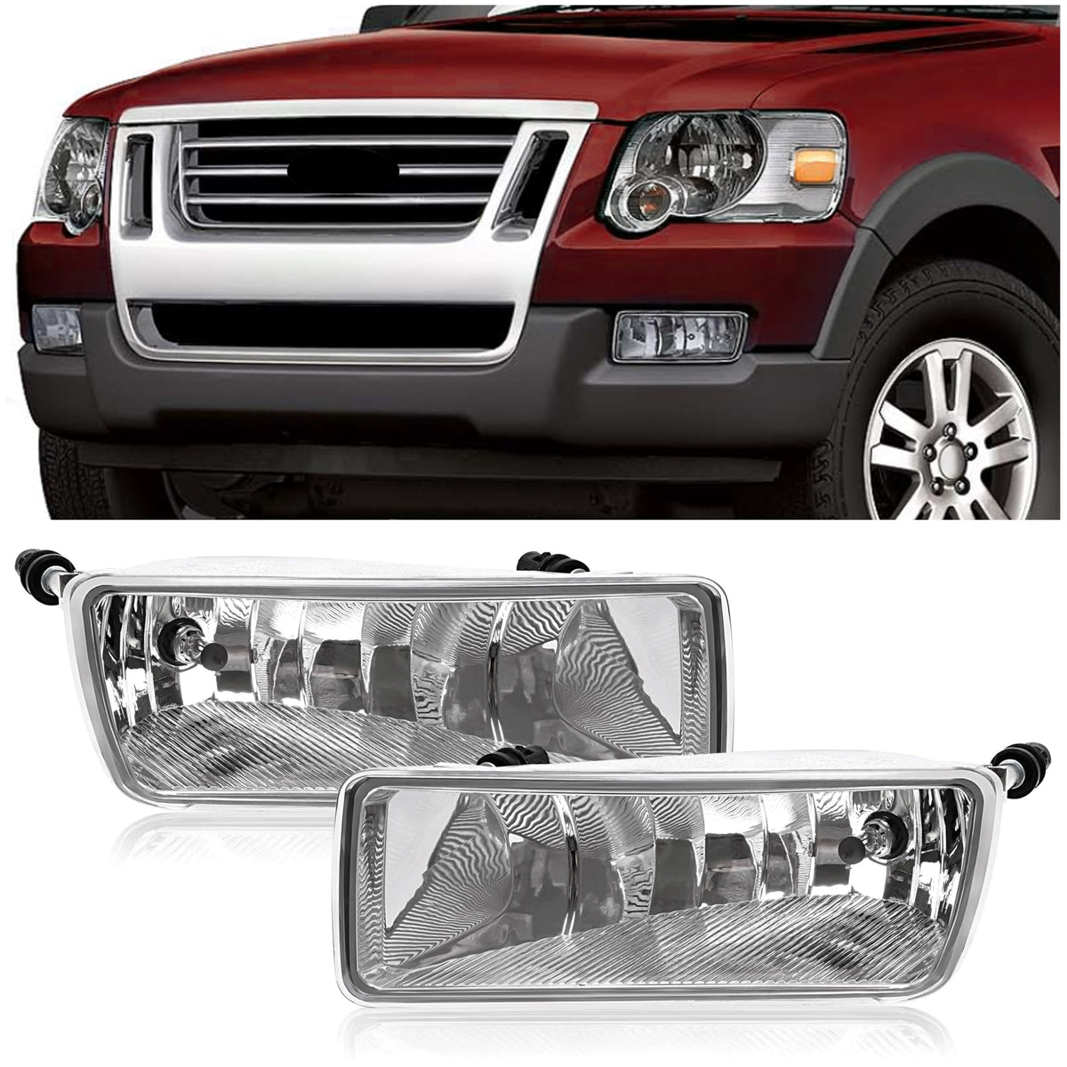 HECASA front assembly clear lens showing fit and bright beam benefit