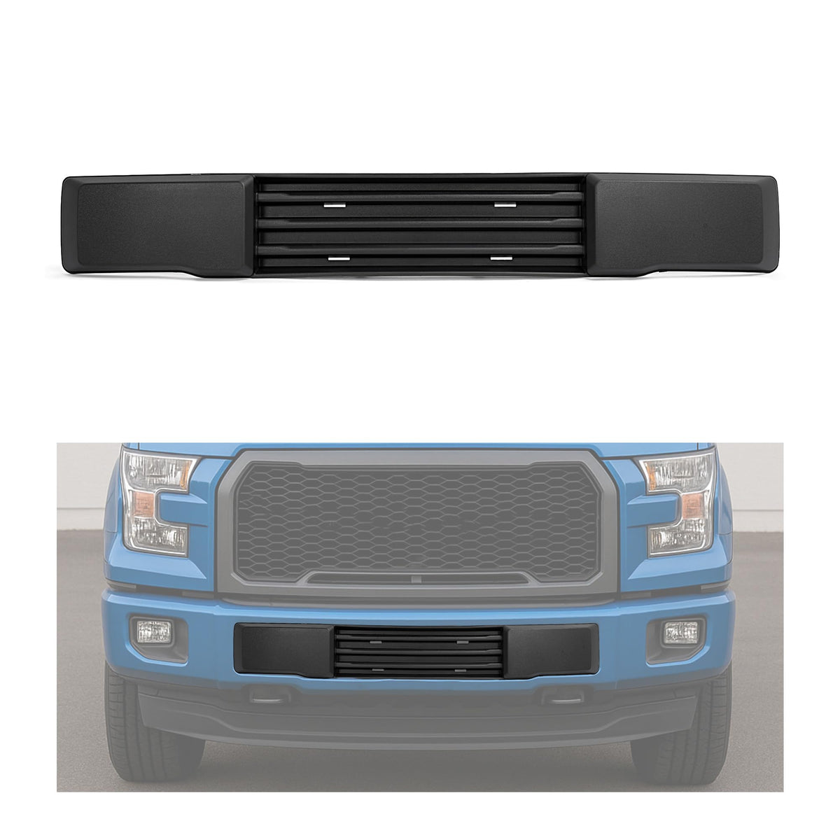 HECASA front bumper cover front view shows clean fit and restored appearance