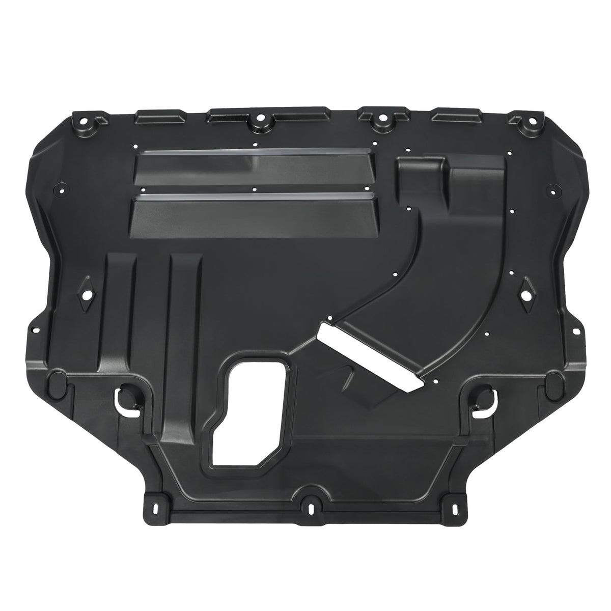 HECASA front view showing full splash shield protecting engine bay