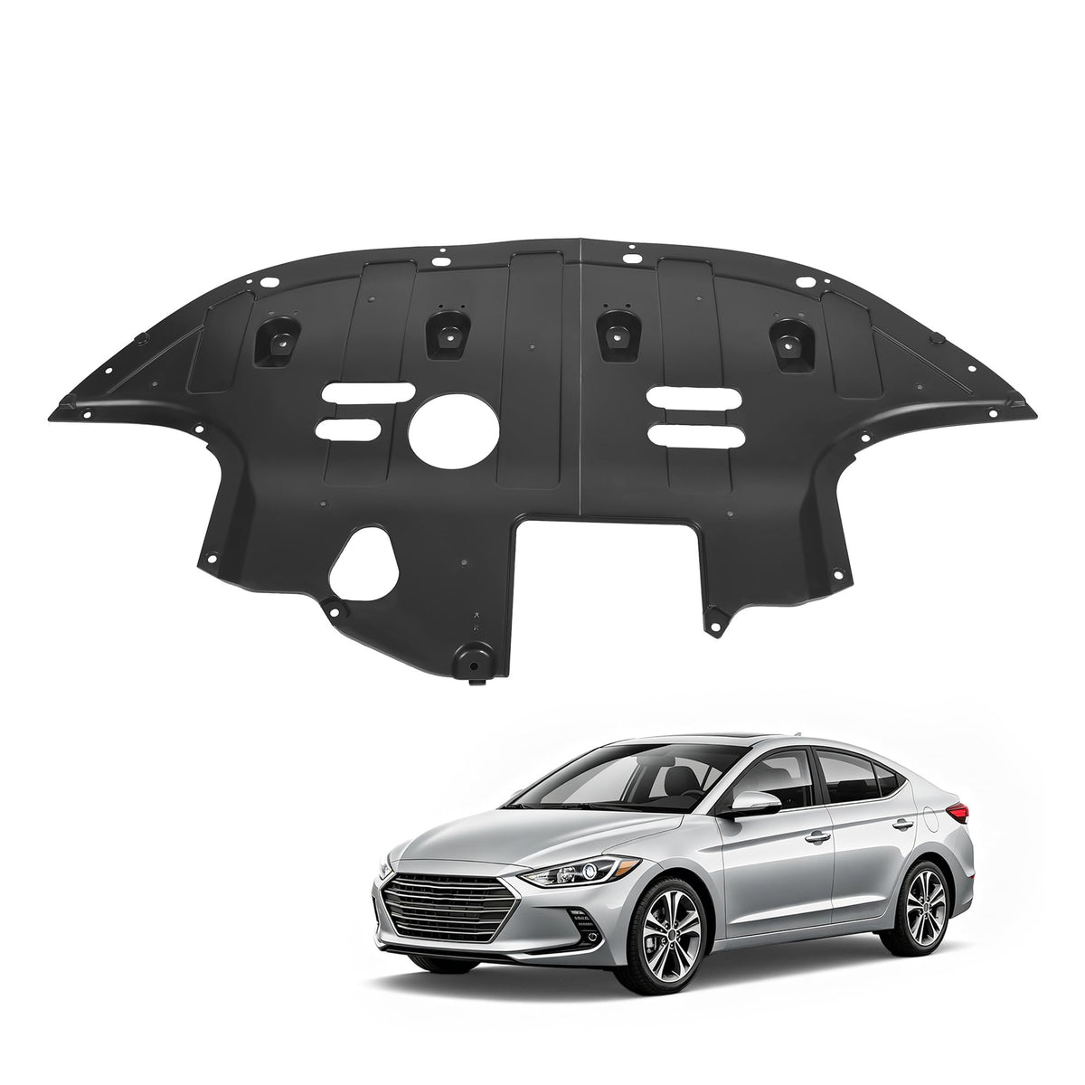 HECASA front splash shield front view showing full coverage and protection