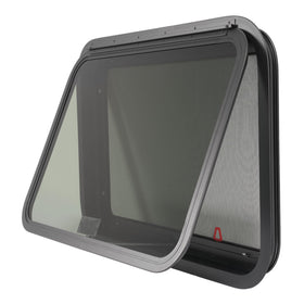 HECASA front view emergency exit window showing full frame and trim for easy installation