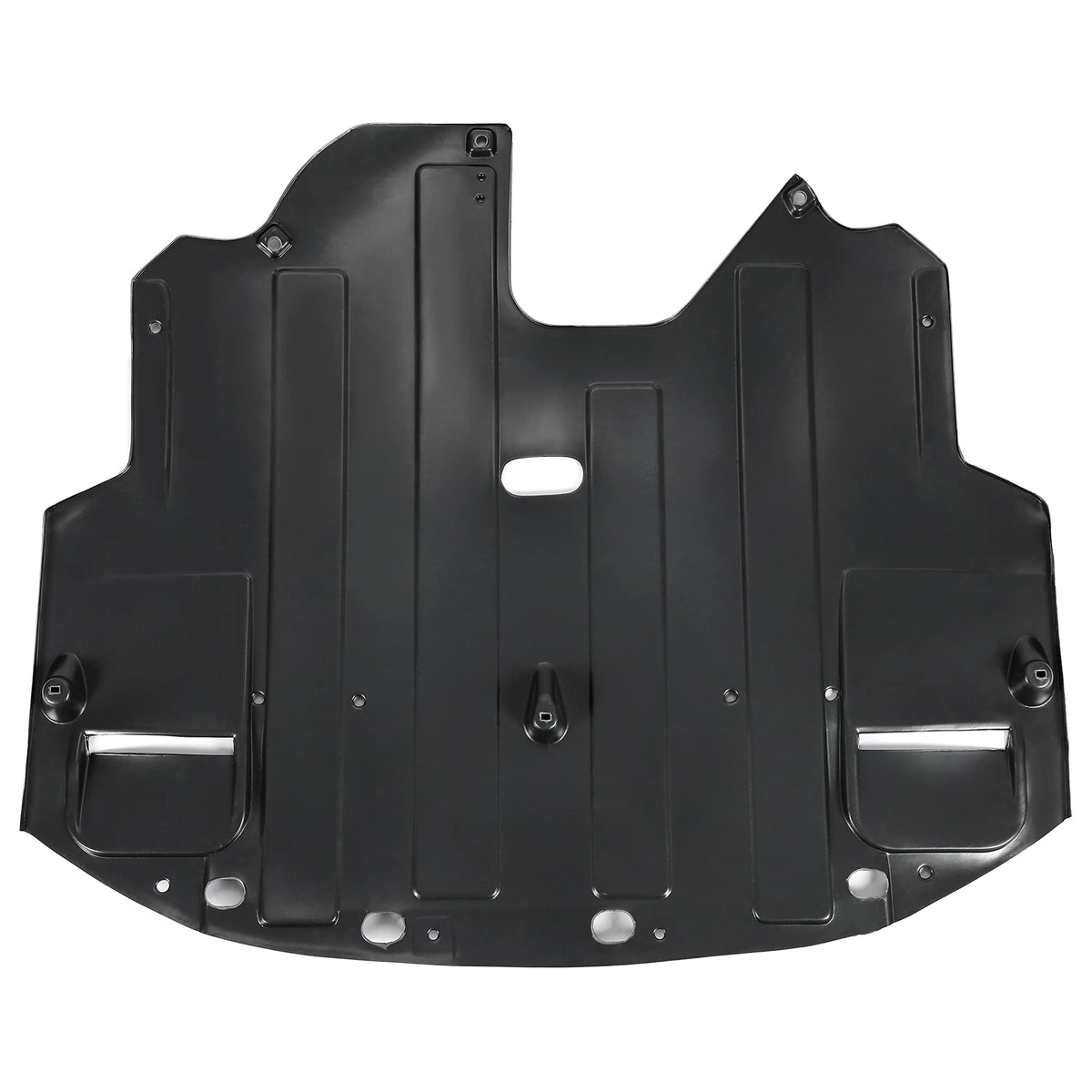 HECASA front view of splash shield showing full coverage and fit benefit