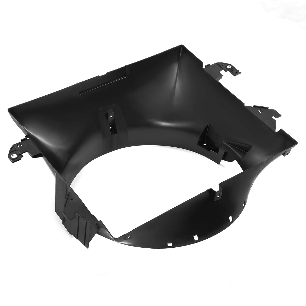 HECASA front view shroud showing exact OE-style fit and airflow control
