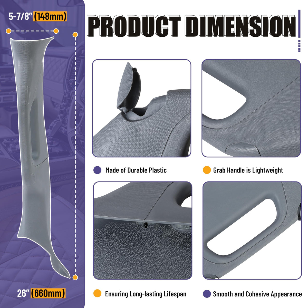 HECASA handle installation screw points showing easy-fit benefit