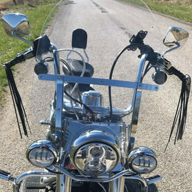 HECASA installed on Heritage Softail demonstrating fit and wind protection