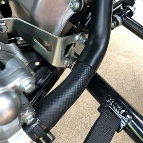 HECASA lifestyle image on trail with Raptor 700 showing real-world use
