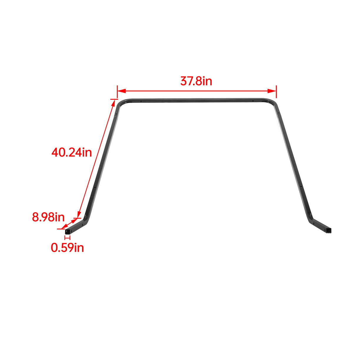 HECASA strut end detail showing 3/4-inch fit for reliable connection