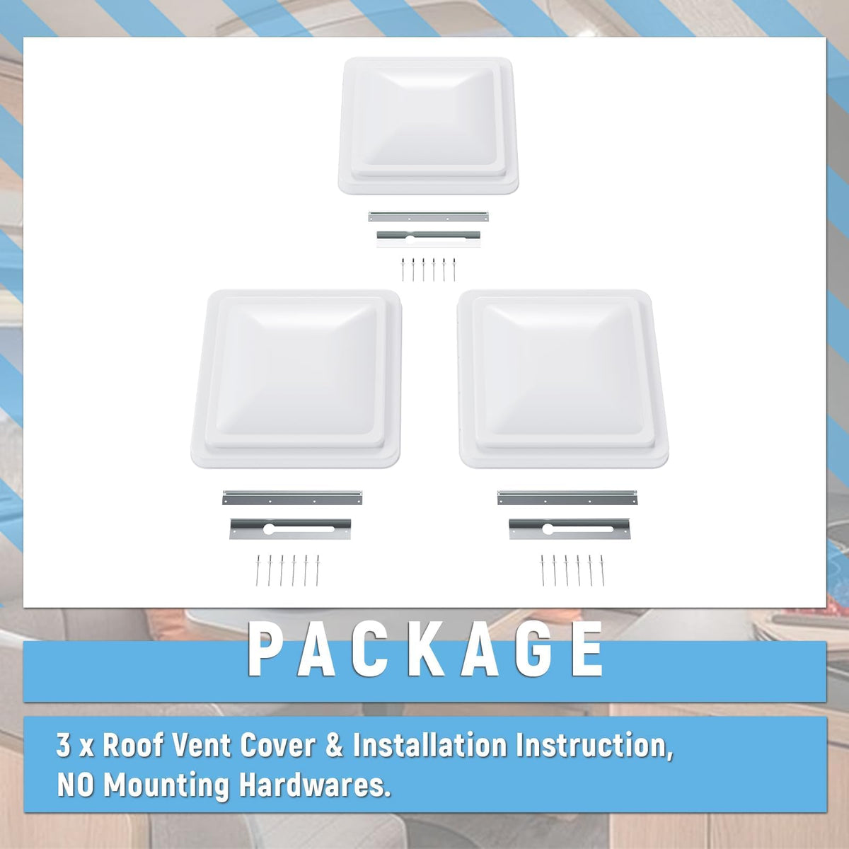 HECASA three vent covers stacked to show package quantity and ready replacement set