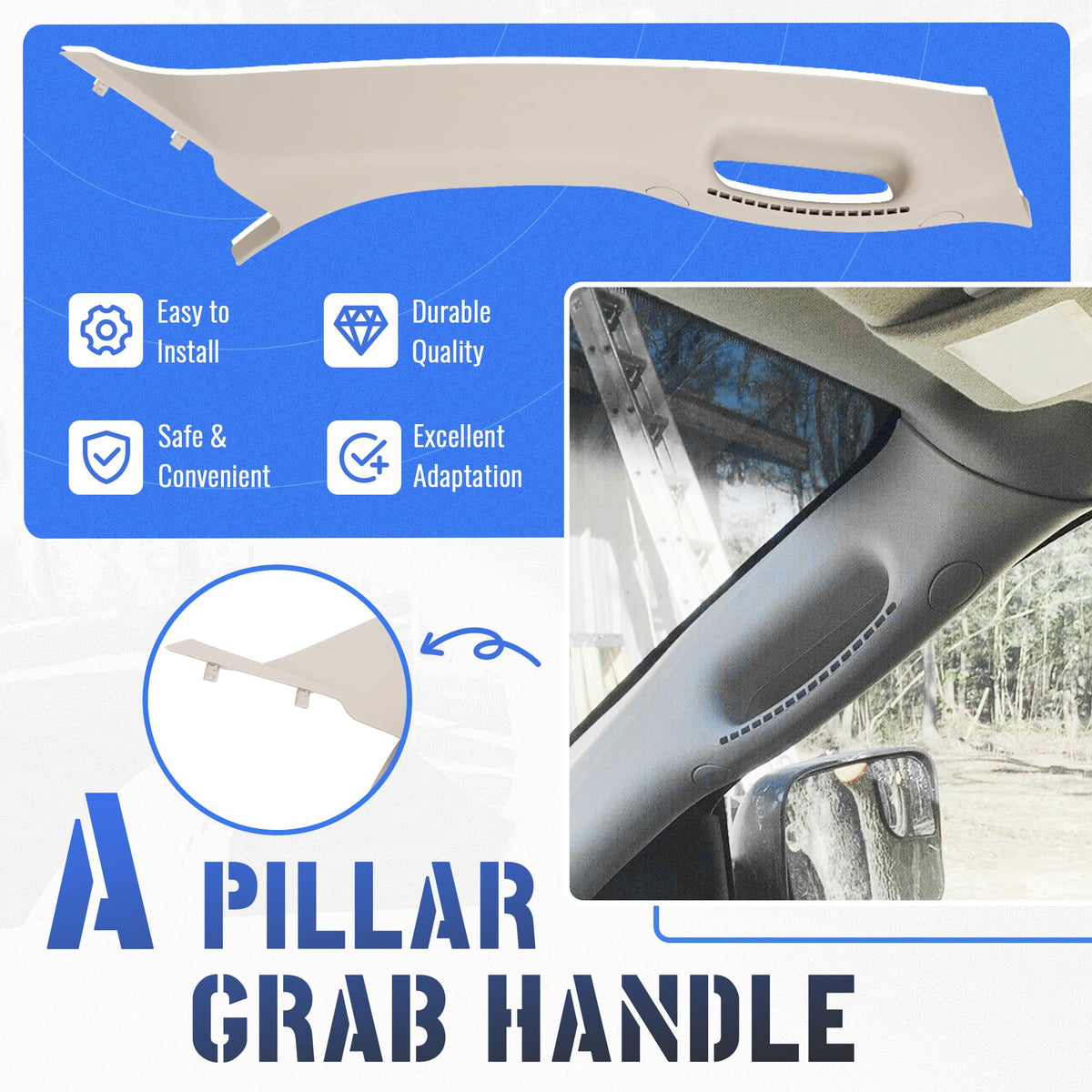 HECASA installed on passenger pillar demonstrating correct fit