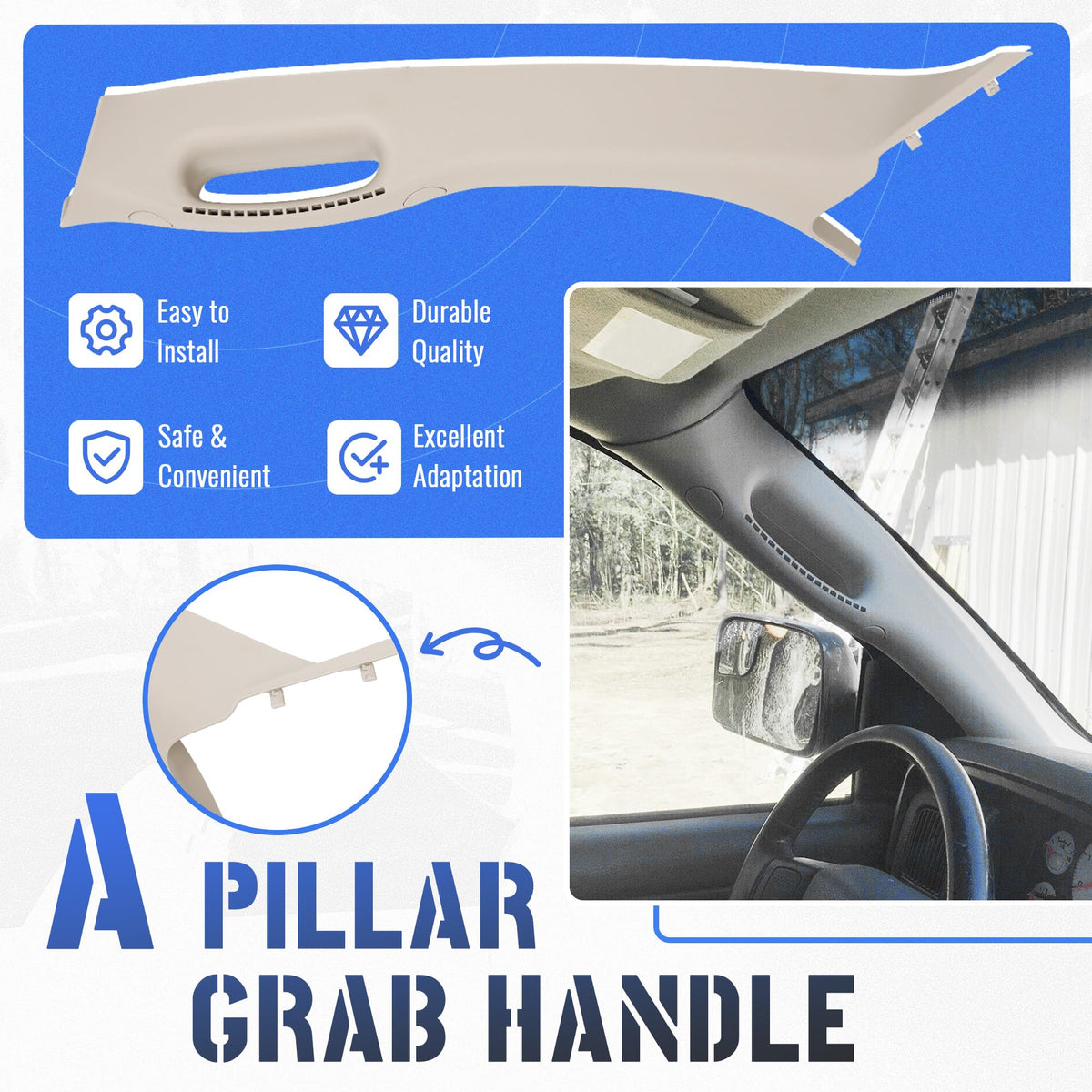 HECASA trim mounted in vehicle driver side restoring interior look