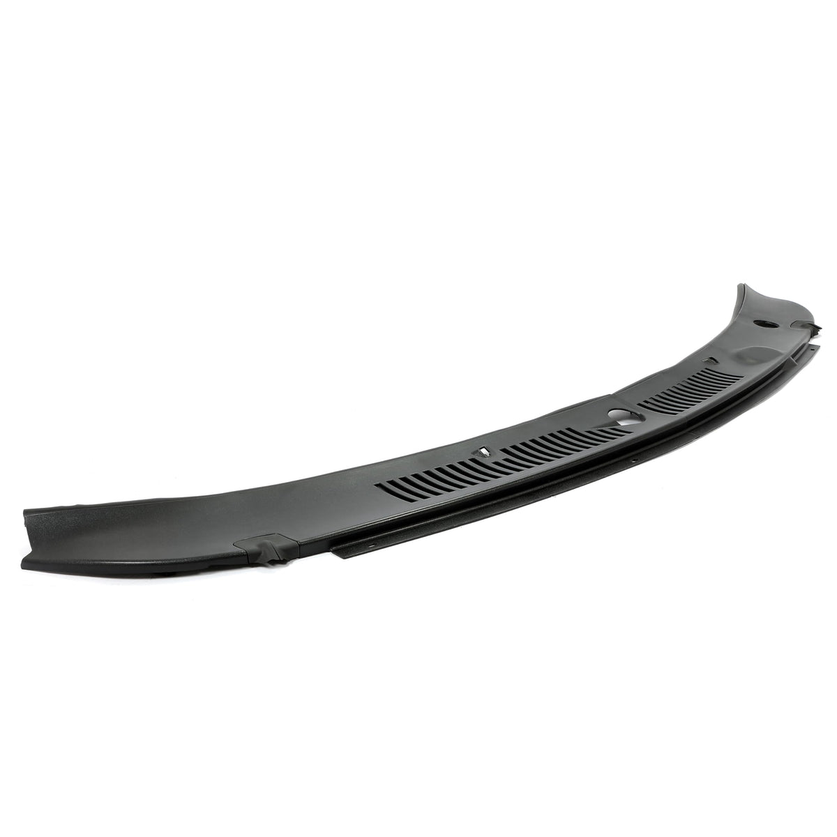 HECASA under-hood angle illustrating how panels sit at windshield base for debris protection