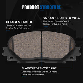 HECHENQICHE close-up of pad front face highlighting ceramic texture for consistent braking