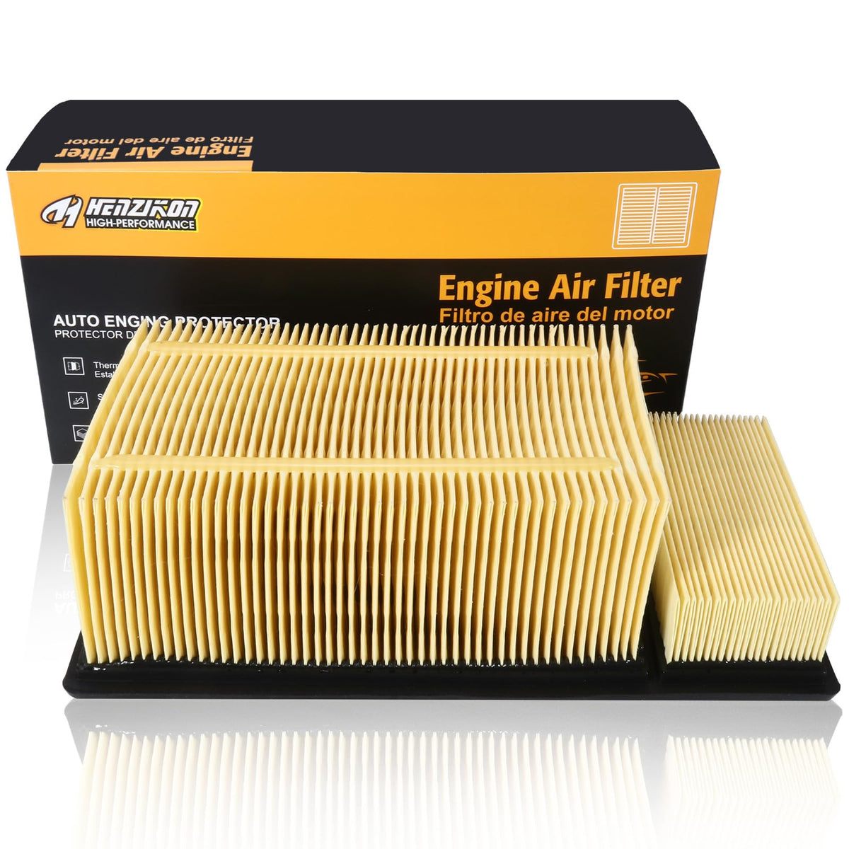 HECHENQICHE front view of replacement air filter showing fitment benefit