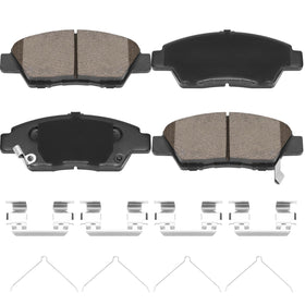 HECHENQICHE front pads packaging showing included components and fitment benefit