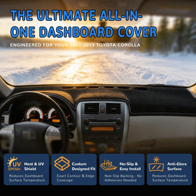HEDAQI installed dash cover from driver seat, reduces windshield glare
