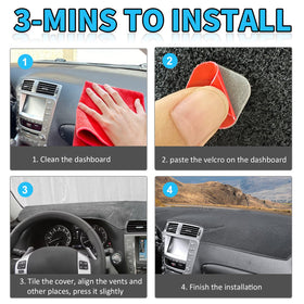 HEDAQI dash cover beside car keys showing scale and custom-fit benefit