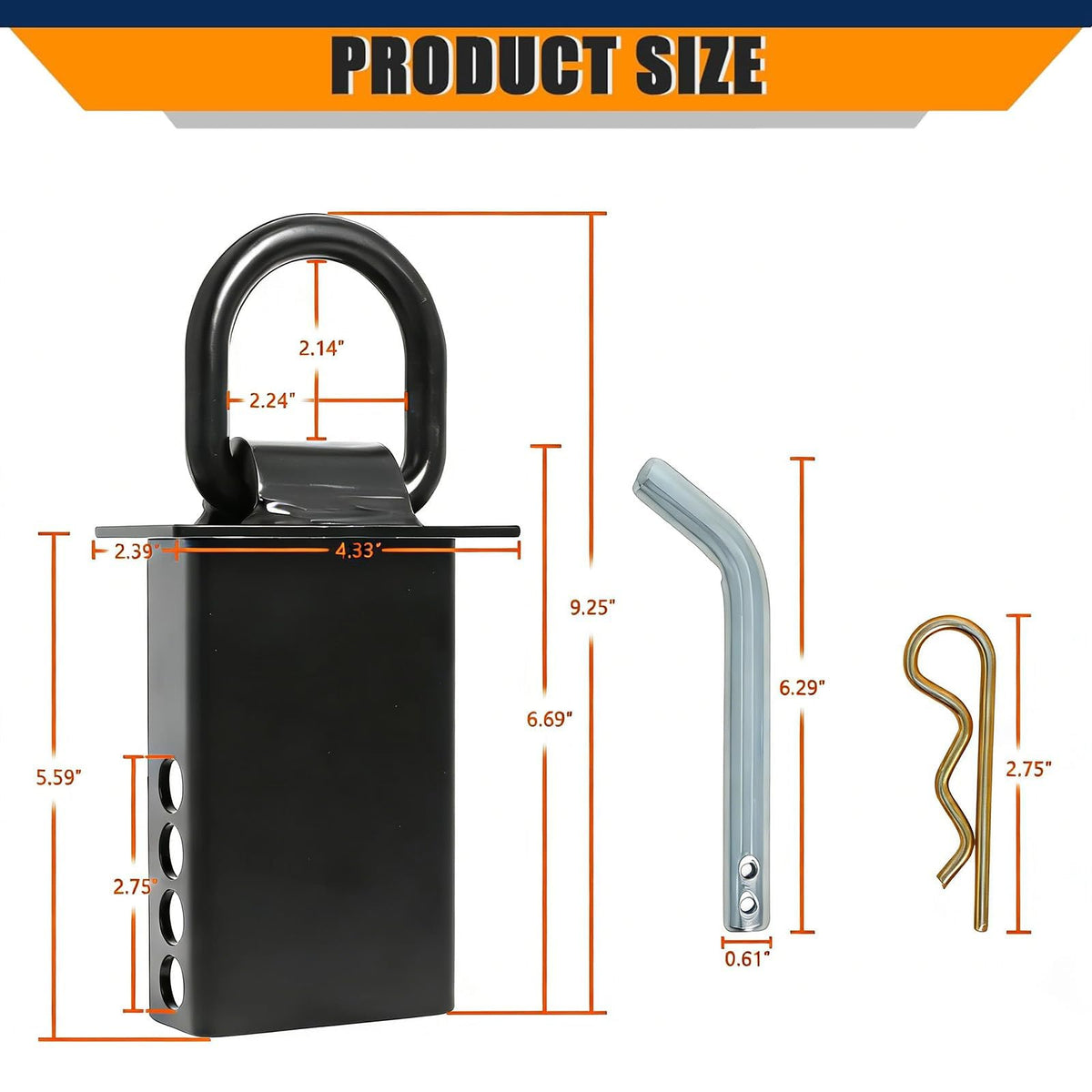 Hedday D-ring close-up of black corrosion-resistant coating for long-lasting protection
