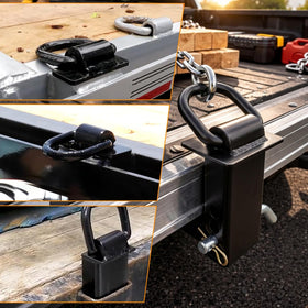 Hedday D-ring installed in a 2x4 stake pocket demonstrating precise fit and stability