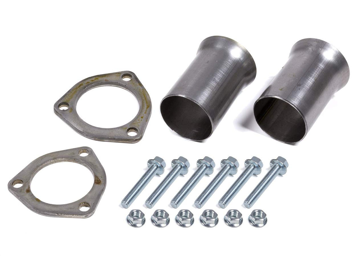 Hedman front view of collector reducer showing flange and hardware for secure fit