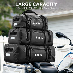 HEETA bag mounted on motorcycle showing stable attachment benefit
