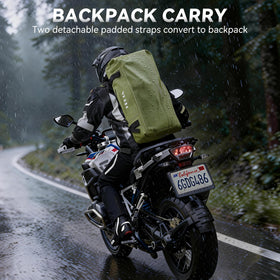 HEETA worn with backpack straps for hands-free transport on trails