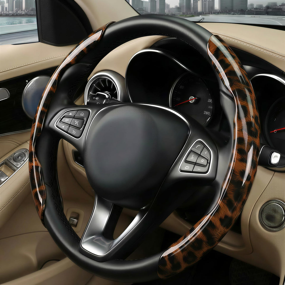 HEHKJDNBY close-up of high-gloss leopard texture highlighting UV-resistant finish