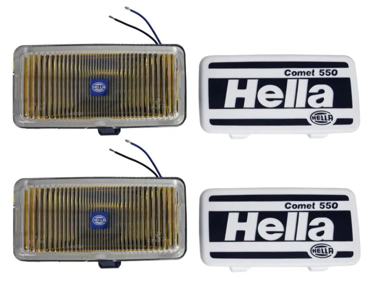 Hella 550 front packaging view showing kit ready for install and reliable lighting