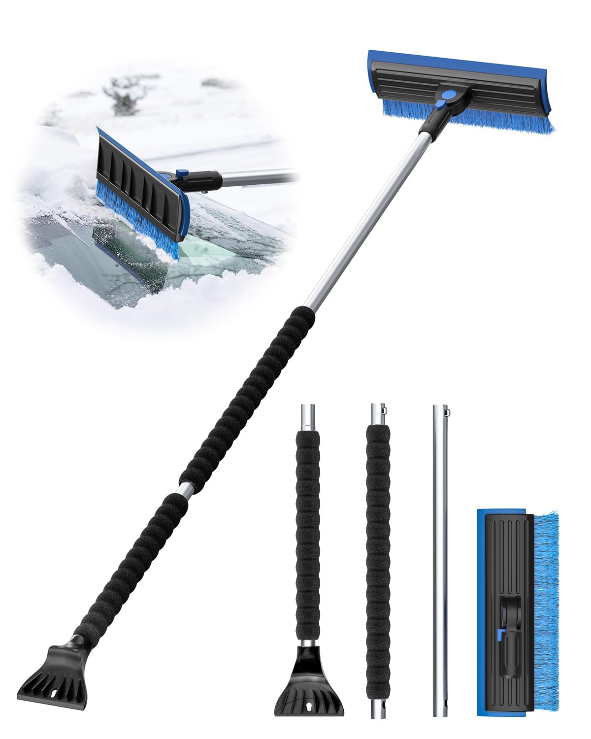 helloleiboo front view brush and scraper showing full tool and attachments, easy cleaning