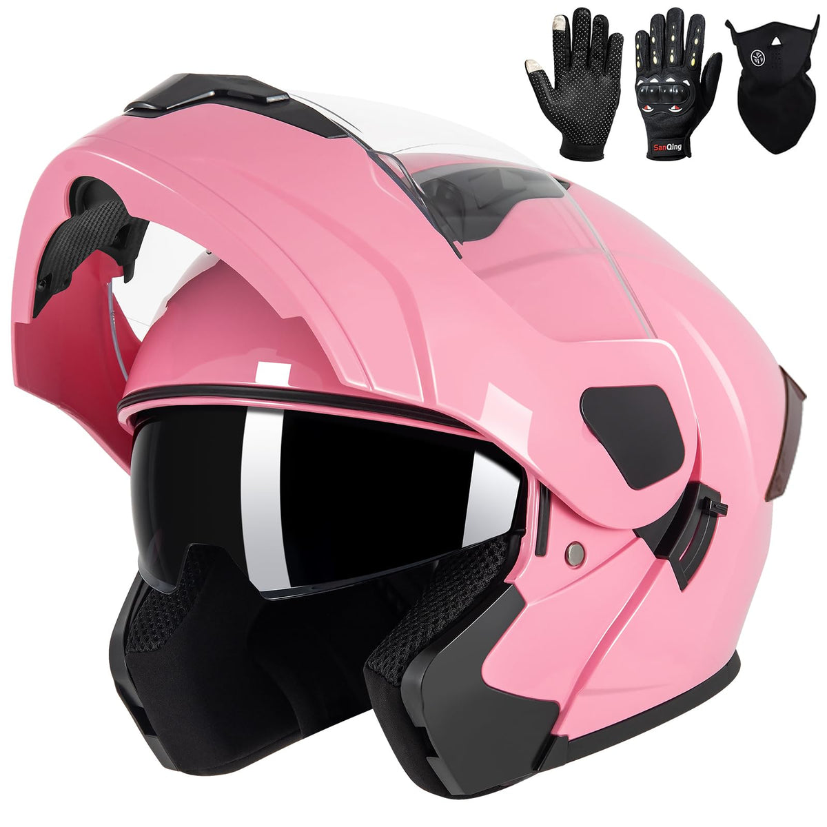 helmelkin front profile pink helmet showing aerodynamic shell and style benefit