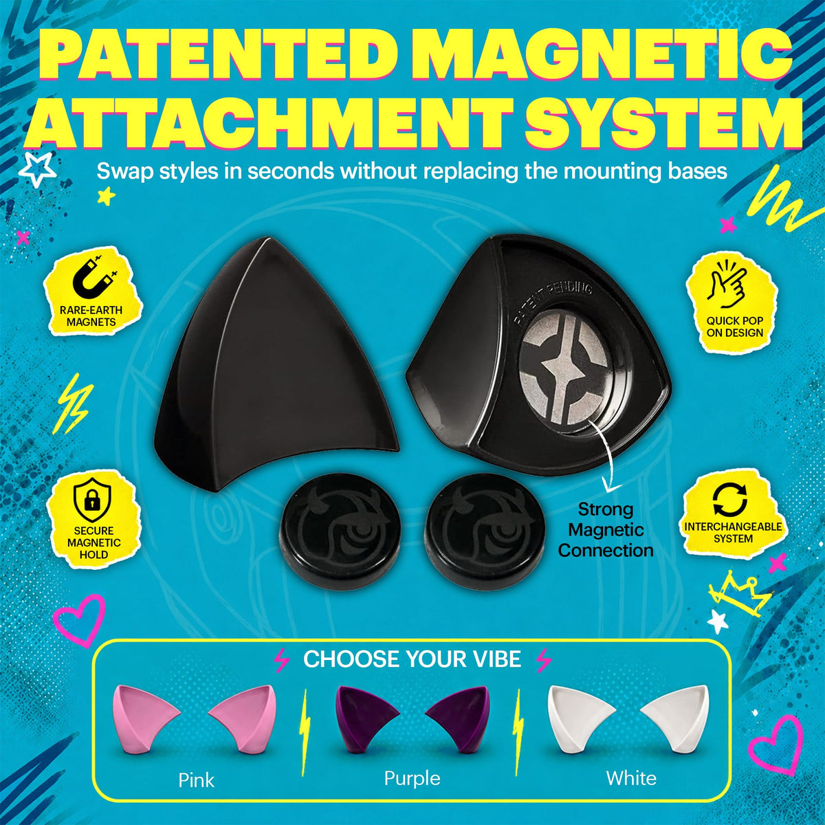 Helmet Flair magnetic washer detail showing mounting system and quick-swap convenience