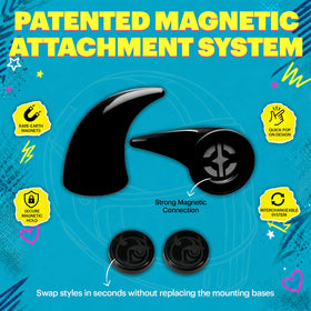 Helmet Flair magnet detail showing patented mount for easy interchange