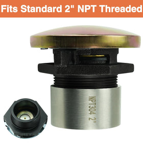 HEMRUNK close-up of 2" NPT threaded iron base for durable seal