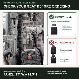 HEMSK DAYS seat back panel installed in SUV illustrating secure no-drill mounting