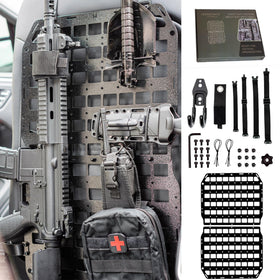 HEMSK DAYS front view of seat back panel showing MOLLE slots for organized storage