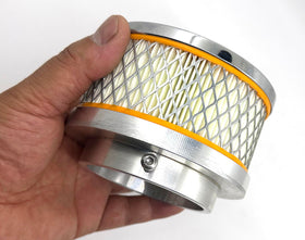 HENKYO air cleaner beside ruler showing 4x2 dimensions for space-saving benefit