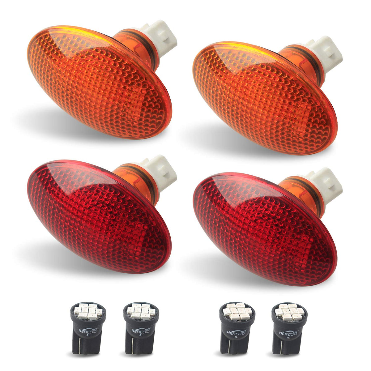 HERCOO front amber lens showing clear visibility and durable construction