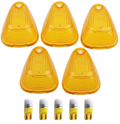 HERCOO front view of amber cab marker lenses showing clean OEM fit