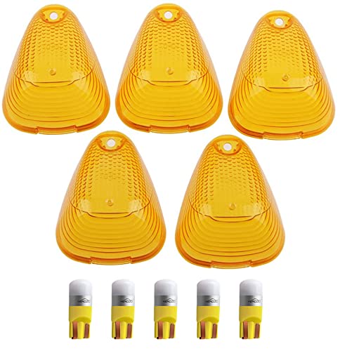 HERCOO front view of amber cab marker lenses showing clean OEM fit