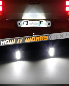 HERCOO installed on a truck license area showing improved visibility