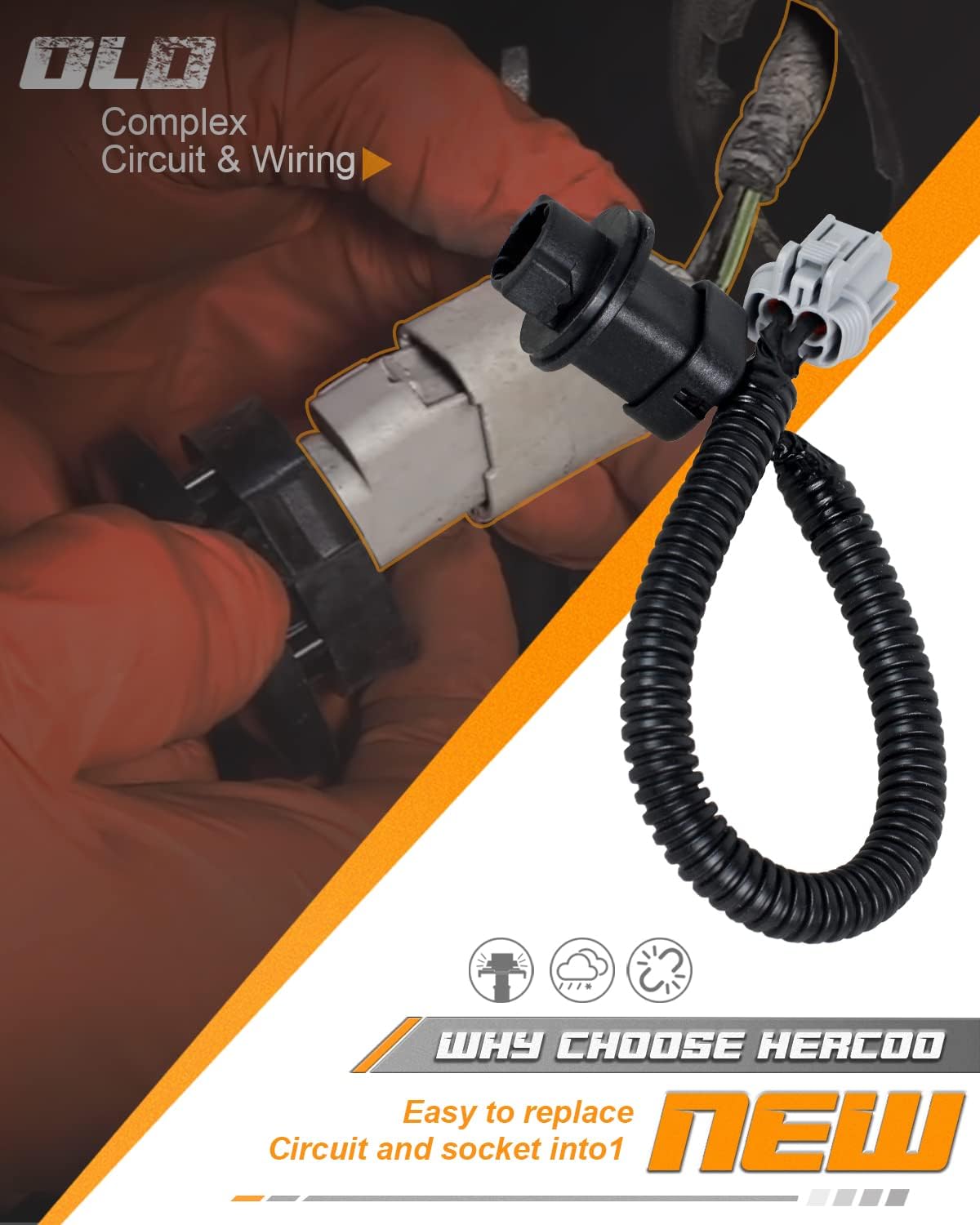 HERCOO assembly shown in hand for size and mounting scale convenience