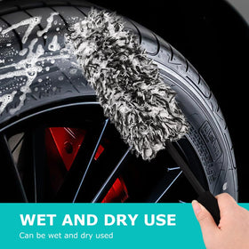 Herxsin microfiber flat brush cleaning wheel faces for streak-free shine