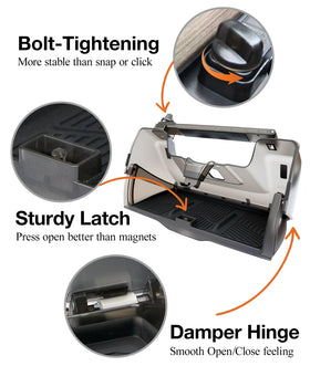 Heryvii push-lock detail highlighting secure latch benefit