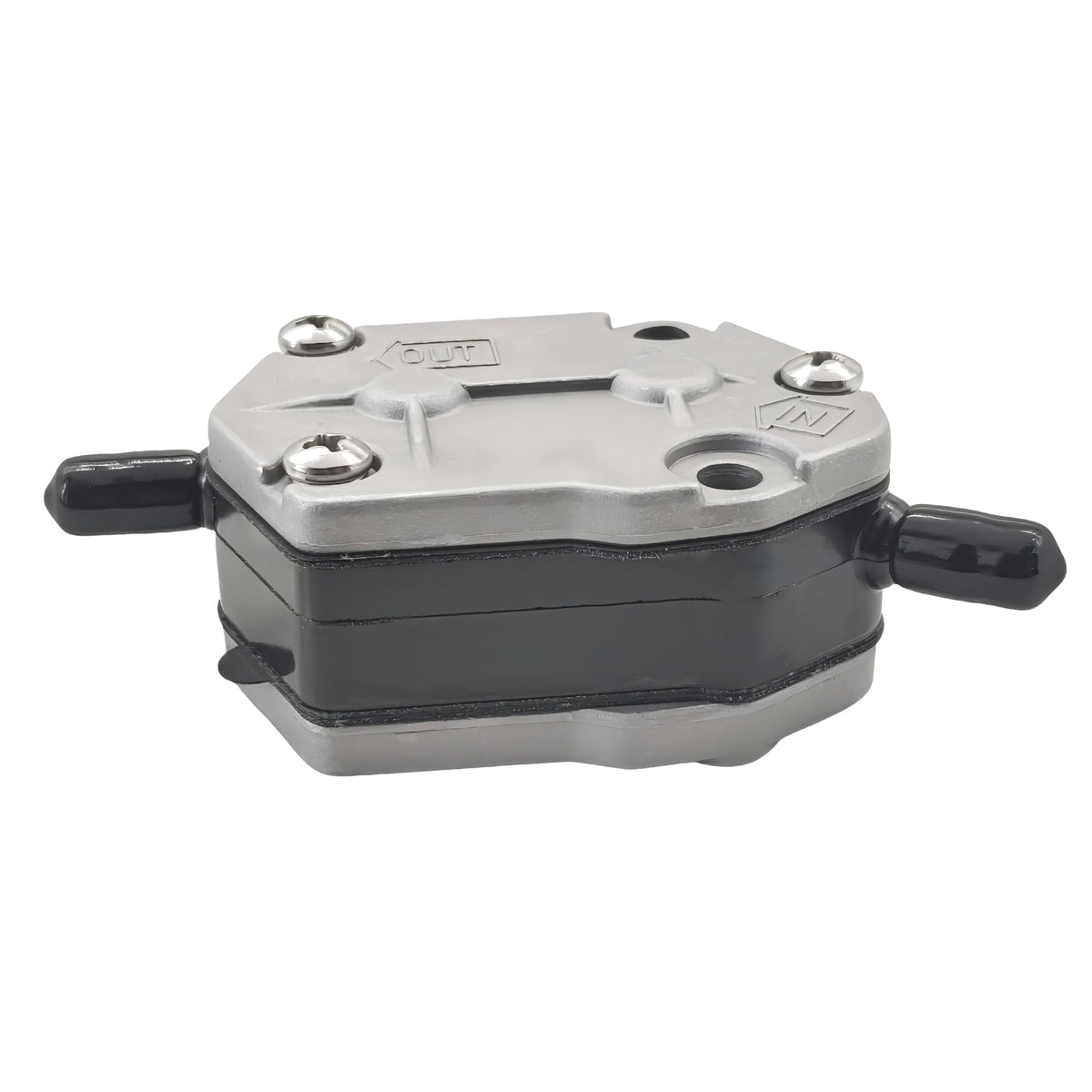 Heurofosh front view of fuel pump showing mounting points and robust housing for reliable fitment
