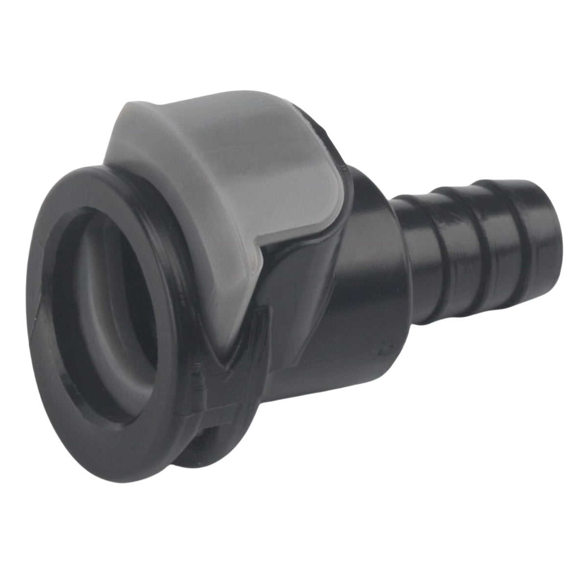 Heurofosh male connector barb detail for strong hose grip and leak prevention