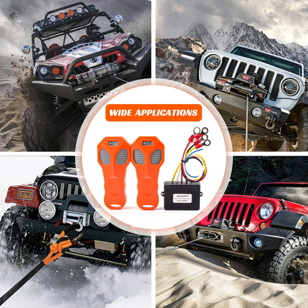 Heymaillc receiver installed on winch demonstrating easy integration benefit