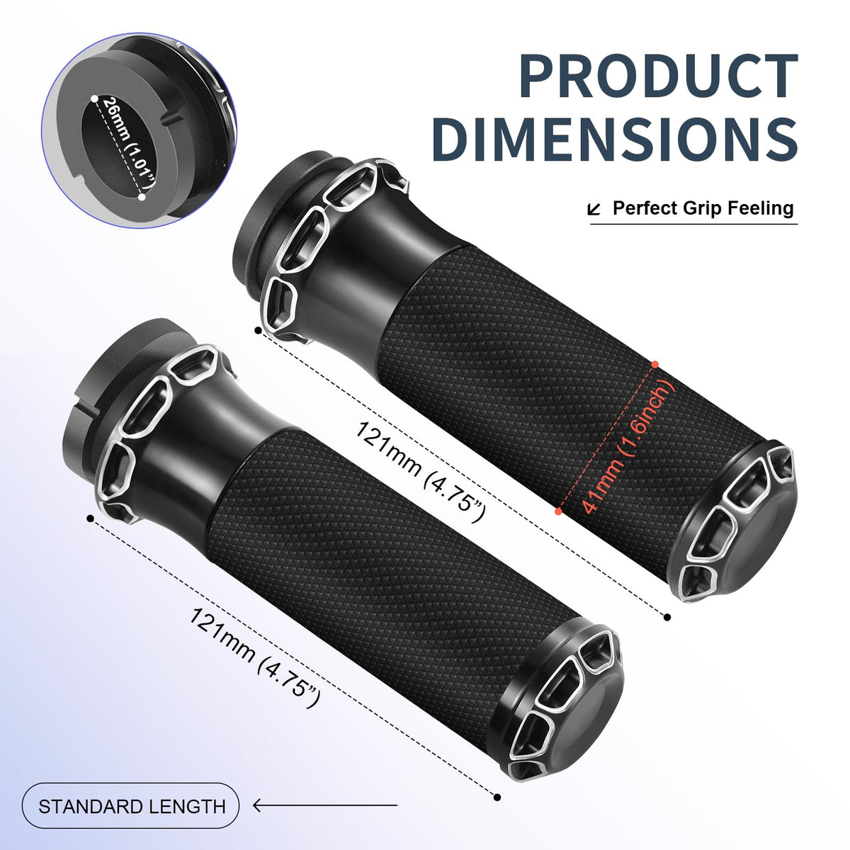 HEYOMOTOR packaged grips with labels indicating compatibility and quality