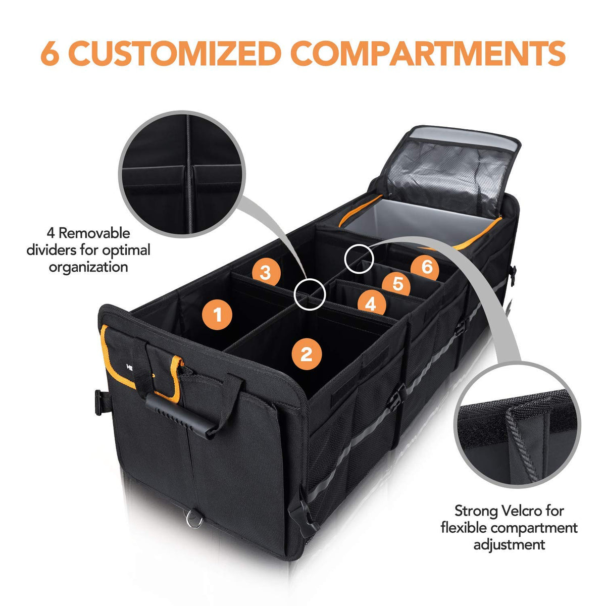 HEYTRIP installed in car trunk showing space-saving convenience benefit