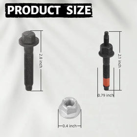 HFQTZSSL bolt set beside ruler for scale confirming correct dimensions