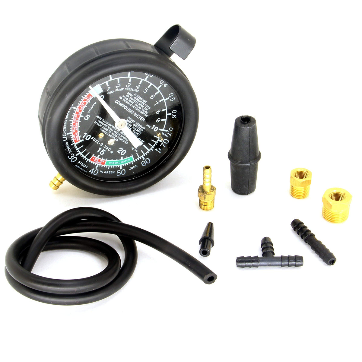 HFS close-up of 3.5-inch gauge face for quick readable pressure and vacuum checks
