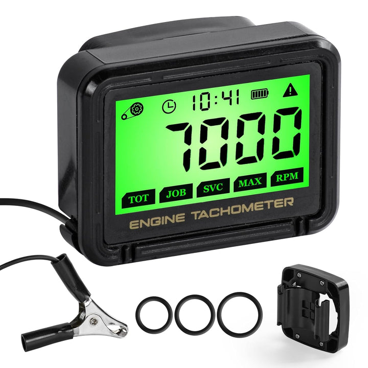 HFWHOK front display showing RPM and hour gauge for quick readouts